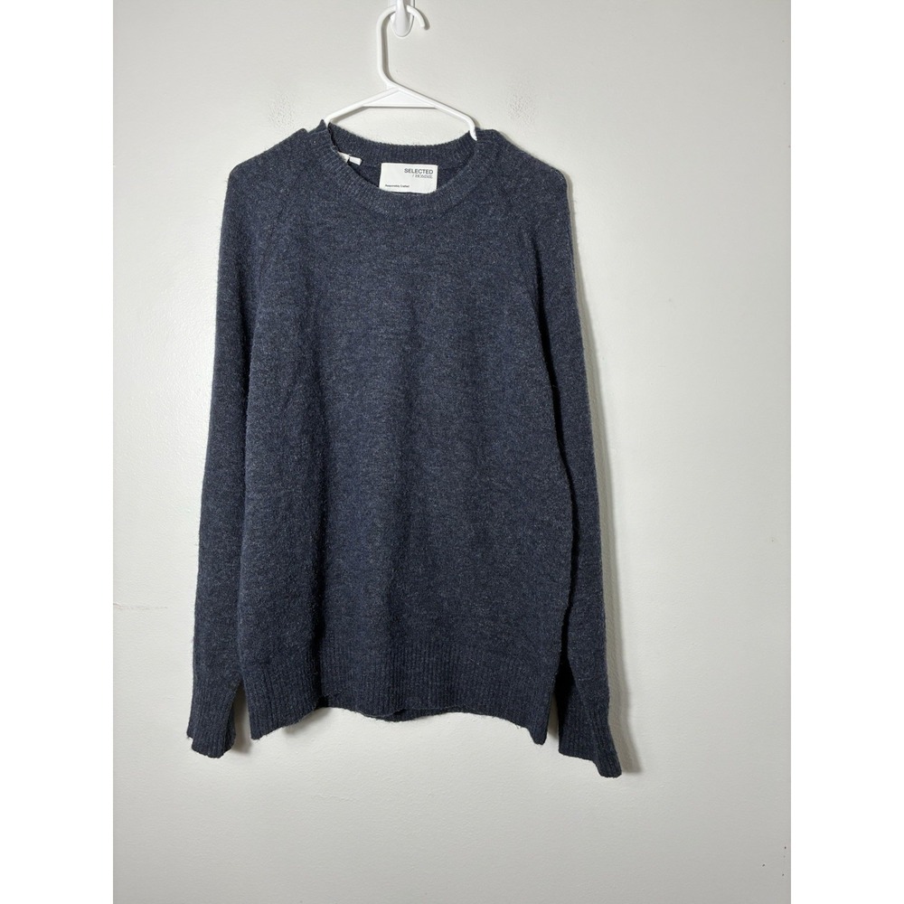 Selected Homme SUHRAILS Crew Neck Knit Sweater Wool Blend Sz M Preppy